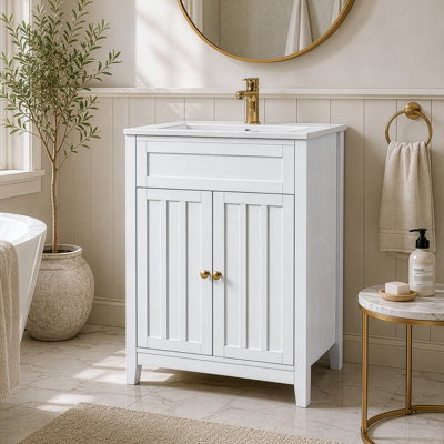 Birch Lane™ Berkely 24'' Single Bathroom Vanity with Porcelain Top